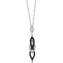 BERRICLE Rhodium Plated Sterling Silver Cubic Zirconia CZ Black and White Fashion Necklace and Earrings Set