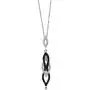 BERRICLE Rhodium Plated Sterling Silver Cubic Zirconia CZ Black and White Fashion Necklace and Earrings Set