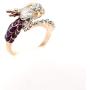 HSQYJ Dragon Ring Devil Tail Arrows Enamel Crystal Rings Gothic Dragon Engagement Anniversary Party Statement Rings Simple Fashion Creative Jewelry for Women Men Gift Plated Rose Gold