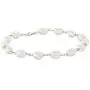 Sterling Silver and White Freshwater Cultured Pearl Bracelet, Necklace, and Earrings Jewelry Set