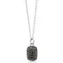 Gem Stone King 925 Sterling Silver Marcasite Pendant Necklace With Black Diamond Accent On 18 Inch Chain