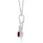 January Birthstone - Garnet Knot Pendant Necklace in Sterling Silver (6mm Garnet)