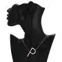 RINHOO Stainless Steel Large Silver Initial Alphabet 26 Big Letters Script Name Pendant Chain Necklace from A-Z