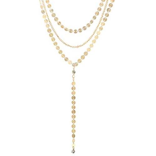 Hzacye Dainty Layered Choker Necklace Bar Disc Necklaces Coin Pendant Necklace 14K Gold Plated Layered Necklaces for Women