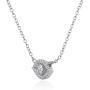 Sterling Silver Evil Eye Round Bezel-Set Cubic Zirconia Dainty Choker Necklace