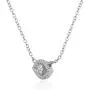 Sterling Silver Evil Eye Round Bezel-Set Cubic Zirconia Dainty Choker Necklace Sterling Silver Evil Eye Round Bezel-Set Cubic Zirconia Dainty Choker Necklace