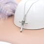 ROMANTIC WORK Owl Urn Pendant Cremation Necklace for Ashes Sterling Silver Cross Religious Jewelry Memory Gift for Women