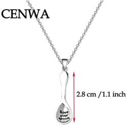 CENWA Spoonie Gift Save Your Spoons Necklace Mental Health Awareness Jewelry Chronic Illness Gift Spoonie Fibromialgia Charm Gift