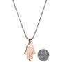 HZMAN Stainless Steel Egyptian Eye Fatima Hamsa Hand Pendant Necklace Success and Protection Lucky