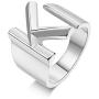 TOOPNK Initial Ring Gold Silver Letter Rings for Women Chunky Adjustable Ring Bold Alphabet Rings
