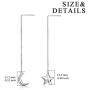 Moon and Star Earring,Sterling Silver Pull Through Threader Dangle Drop Earring Asymmetric Ear Line Long Earrings for Women Teen Girls