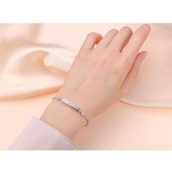 Sterling Silver Forever in My Heart CZ Cremation Urn Locket Memorial Ashes Holder Bangle Urn Keepsake Bracelet 7+2''