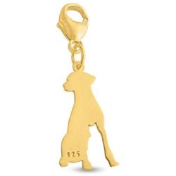 Azaggi Gold Plated Sterling Silver Handcrafted Dog and Cat Silhouette Pendant with Lobster Claw Clasp P0360S_pc Black Friday Jewelry Gift