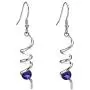 POLITENY Jewelry Silver Dangle earrings for Women Fashion Unique Spial Twist Simple with Purple Crystal POLITENY Jewelry Silver Dangle earrings for Women Fashion Unique Spial Twist Simple with Purple Crystal
