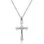 Charms Cross Pendant Necklace with Cubic Zirconia, Platinum Plated Stainless Steel Christian Jewelry for Women ZY061 Charms Cross Pendant Necklace with Cubic Zirconia, Platinum Plated Stainless Steel Christian Jewelry for Women ZY061