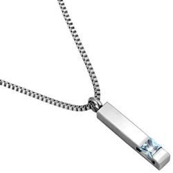 Silver Square Zircon Bar Cremation Urn Necklace for Ashes Memorial Pendant stainless steel Jewelry