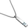 Silver Square Zircon Bar Cremation Urn Necklace for Ashes Memorial Pendant stainless steel Jewelry