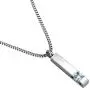 Silver Square Zircon Bar Cremation Urn Necklace for Ashes Memorial Pendant stainless steel Jewelry
