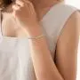 LONAGO Jewelry Moments Slider Snake Chain Charm Bracelet 925 Sterling Silver Sliding Clasp Adjustable Link Fit Pandora Charm Bead Birthday Gift for Women Mom