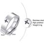 Stainless Steel Cross Simple Silver Band Ring Wedding Ring for Men Boy Women Girl,Religious Jewelry Gift