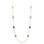 FAMARINE Multicolor Resin Beaded Chain Long Scatter Necklace for Girls Women, Red Blue Green Orange
