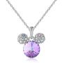 HERAYLI Mickey Mouse Pendant Necklace for Girls/Women,Made with Swarovski Crystal Lovely Women Necklace Jewelry Gift (Purple)