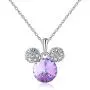 HERAYLI Mickey Mouse Pendant Necklace for Girls/Women,Made with Swarovski Crystal Lovely Women Necklace Jewelry Gift (Purple)