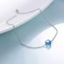 AOBOCO Sterling Silver Anklets with Swarovski Crystal, Adjustable Ankle Bracelet for Women