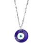 Evil Eye Necklace,Blue Turkish Glass Leather Rope Evil Eye Necklace for Women Men Lucky Protection