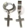 Punk Stainless Steel Cross Dangle Hoop Earrings Set Classic Hypoallergenic Ear Piercing Cross Hanging Dangle Drop Earrings for Men Women Party Gifts Jewelry