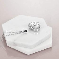YFN Sterling Silver Heart Urn Necklace for Ashes Cremation Jewelry for Ashes of Loved Ones Keepsake