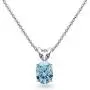 Sterling Silver 8x6mm Oval-Cut Solitaire Pendant Necklace Made with Swarovski Crystals Sterling Silver 8x6mm Oval-Cut Solitaire Pendant Necklace Made with Swarovski Crystals