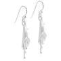 Captivating Flower Pod Calla Lily Floral .925 Sterling Silver Dangle Earrings