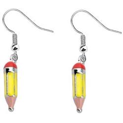 CENWA Tiny Pencil Earrings Teacher Earrings Back to School Gift Funky Girls Pencil Drop Earrings