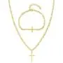EDFORCE Stainless Steel Womens Mens 20 inch Figaro Link Chain Cross Necklace and Matching Bracelet, 20'' EDFORCE Stainless Steel Womens Mens 20 inch Figaro Link Chain Cross Necklace and Matching Bracelet, 20''
