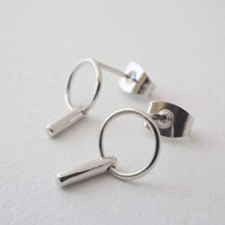 HONEYCAT Link Bar Earrings in Gold, Rose Gold, or Silver | Minimalist, Delicate Jewelry (Gold)