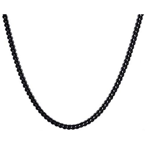 Blackjack Jewelry Mens 4mm Stainless Steel Franco Link 24'' Chain Necklace