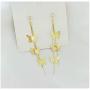 JMS18K Gold Plated Dainty Vivid Butterfly Tassel Earrings Silver Post CZ 3D butterfly Drop Dangle Earrings Fairy Earrings for Women Girls