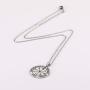 VASSAGO Stainless Steel Sixth Pentacle of Mars Key of Solomon Seal Pendant Necklace Engraved Round Charm Talisman Necklaces Jewelry for Men Women Teens Christmas Birthday New Year Gifts