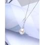 Boosca Freshwater White Pearl Pendant Necklace Fine Jewelry with 925 Sterling Silver Birthday Gifts for Women Wife Girlfriend Mom