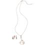 Crystalline Azuria Rose Gold Jewelry Butterflies Jewelry Sets White Zirconia Crystals Pendant Necklace 18'' Huggies Earrings 18K Rose Gold Plated Costume Jewelry for Women