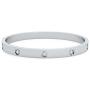 Love Friendship Bracelet Bangle Gold Silver with Cubic Zirconia Stones Stainless Steel Hinged Jewelry with Crystal Oval Bracelet Birthday Present for Her Women Teen Girls