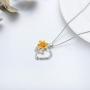 LONAGO Necklace for Grandma 925 Sterling Silver Lily Flower Heart Necklace I Love You Grandmother Nana Pendant Women Jewelry Birthday Gift