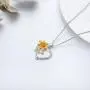LONAGO Necklace for Grandma 925 Sterling Silver Lily Flower Heart Necklace I Love You Grandmother Nana Pendant Women Jewelry Birthday Gift
