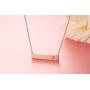 Sllaiss Rose Gold Initial Bar Necklace for Women Men 925 Sterling Silver Personalized A-Z Alphabet Charm Pendant Letter Necklace