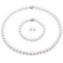 JYX Freshwater Pearl Necklace Set 11-12mm White Pearl Necklace Bracelet and Earrings Jewelry Set