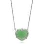 Belacqua Sterling Silver Natural Jade Heart Necklace for Women