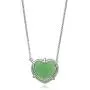 Belacqua Sterling Silver Natural Jade Heart Necklace for Women Belacqua Sterling Silver Natural Jade Heart Necklace for Women