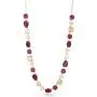 CATHERINE MALANDRINO Yellow Gold-Tone Statement Red Rhinestone Station Box Chain Slider Necklace for Women CATHERINE MALANDRINO Yellow Gold-Tone Statement Red Rhinestone Station Box Chain Slider Necklace for Women