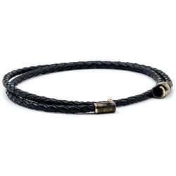 Lobo Verde Handmade Double Wrap Braided Leather Bracelet with Magnetic Copper Clasp